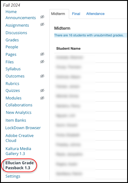Ellucian Grade Passback 1.3