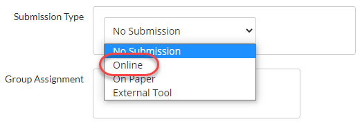Online Submission Type