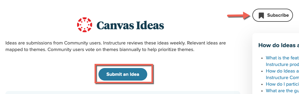 Submit an Idea and Subscribe