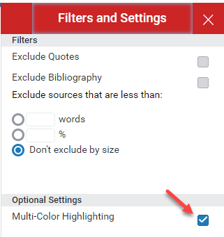 Turnitin Multicolor Highlighting