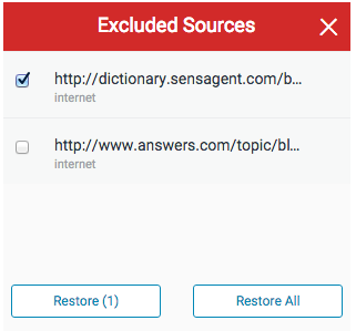 Turnitin Restore Excluded Sources