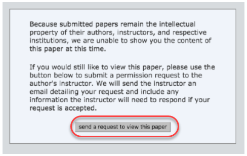 Turnitin Send Request to View Paper Button