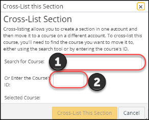 Screenshot of the cross-list search box