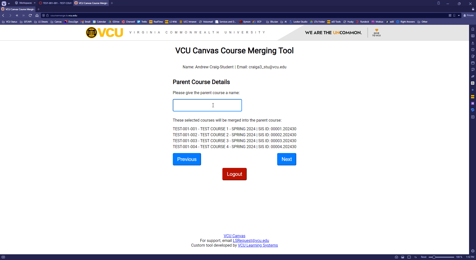 Provide a custom name for your new course