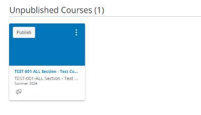 Once complete, you will see a single course replace all of the ones that were merged.