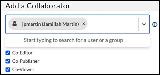 image of Kaltura Capture event scheduler collaborator options
