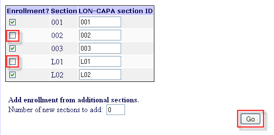 image of Lon-capa remove a section screen