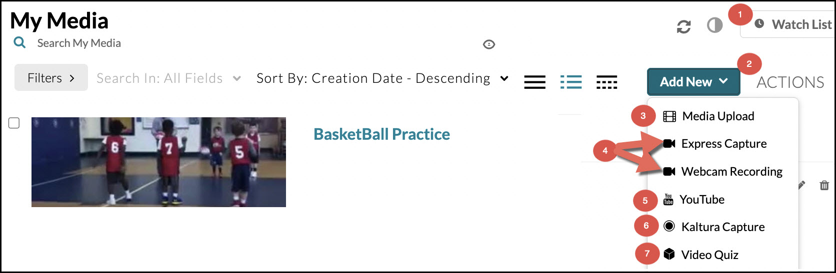 image of My media options